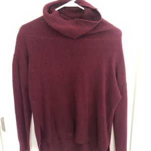 Madewell Wool Turtleneck Maroon Burgundy